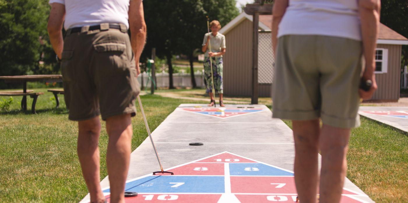 Residents playing games at Luther Village on the Park
